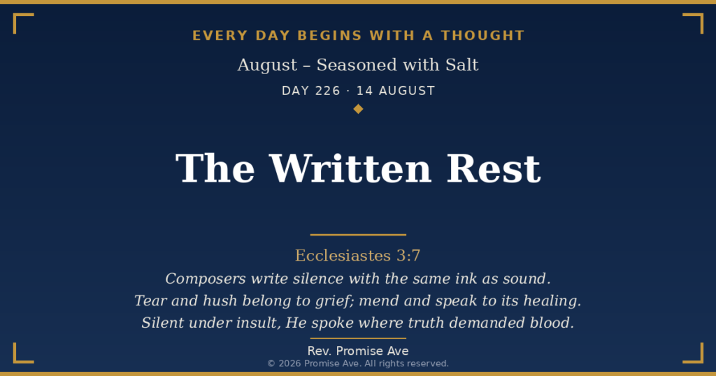 day226 14august the written rest