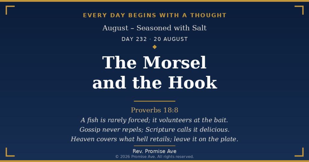 day232 20august the morsel and the hook